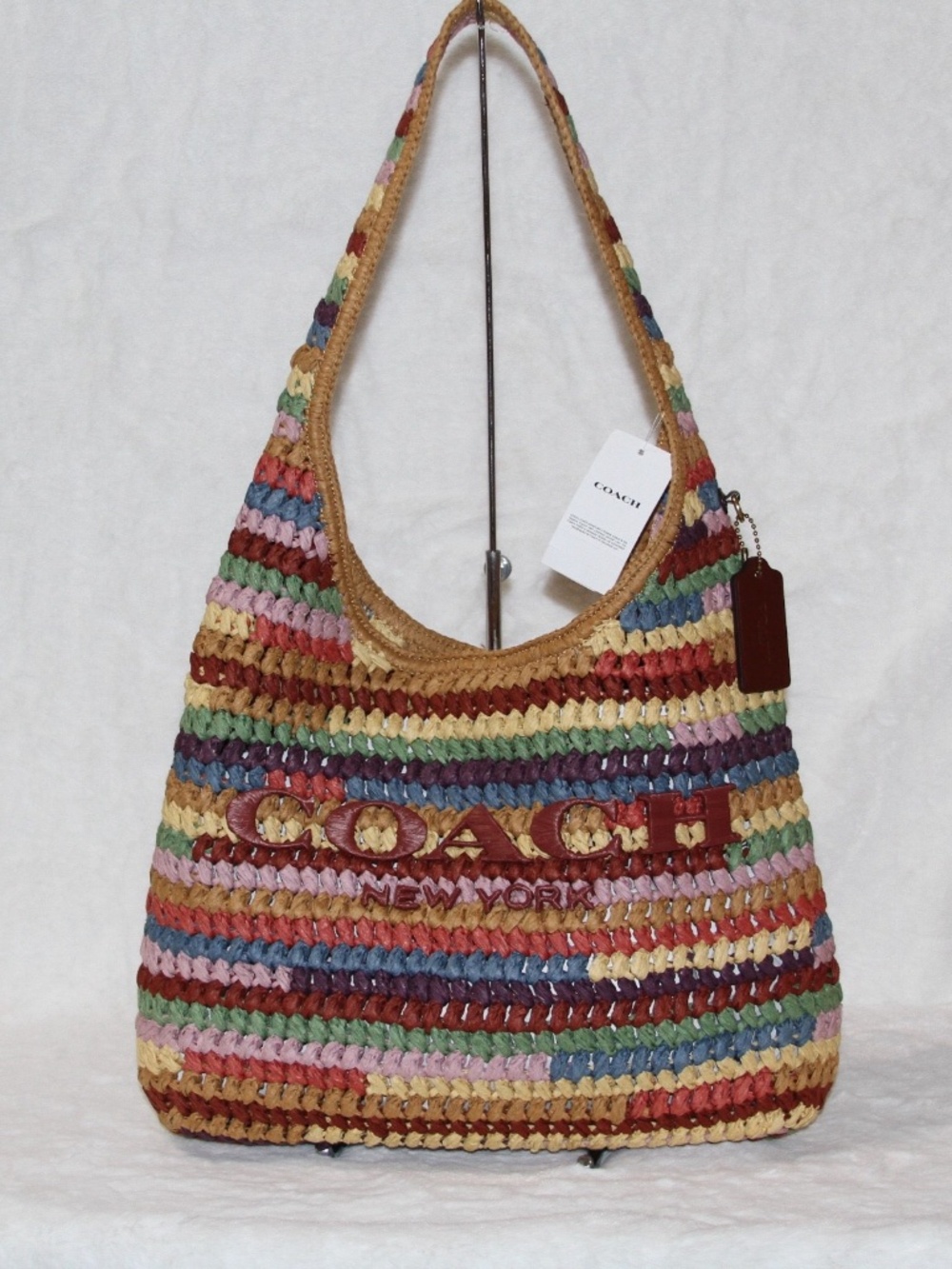 Coach Brooklyn 34 Multi Straw Large Shoulder Bag Tote Bag